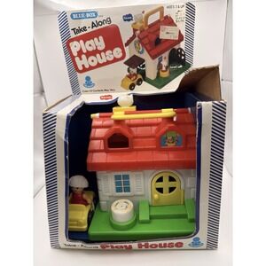 Vintage Blue-Box Take-Along Play House Pre-School Toy Missing Dog with Box